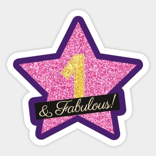 1st Birthday Gifts Women Fabulous - Pink Gold Sticker